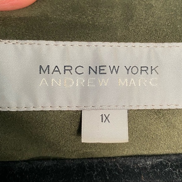 MARC NY Faux Suede Moto Jacket - Olive Green - Picture 11 of 12